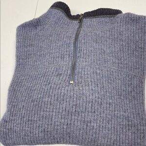 Patagonia Pyrenees 1/4 Zip Sweater Sz L Wool Blend Periwinkle Soft & Great Shape